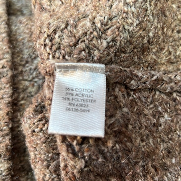 Christopher & Banks Ladies Cotton/acrylic/poly 1/4 Zip sweater. Tan Tweed. EUC - Picture 7 of 8